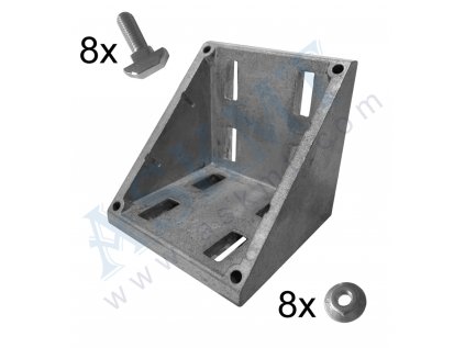 450 300 018 - Úhelník 90x90 ALU, bez PÚ, s up. sadou M8, BR-10, ASKMT-00