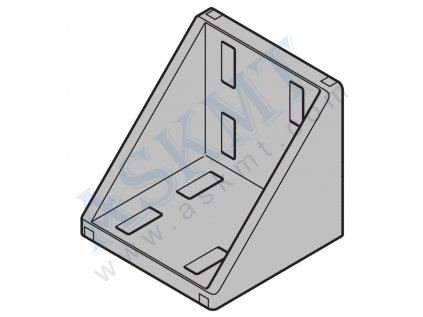 450 300 122 - Úhelník 90x90 ALU, RAL 9006, s up. sadou M8 a krycím víčkem, BR-10, ASKMT-00