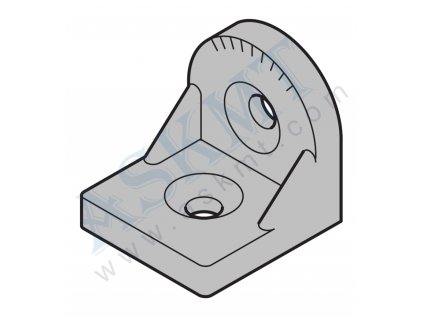 450 300 138 - R-Úhelník 40x43x43 ALU, RAL 9006, s up. sadou M8, SET, BR-10, ASKMT-00