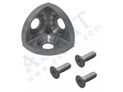 450 300 027 - Rohový úhelník 45x45x45 ZN, bez PÚ, s up. sadou M12, BR-10, ASKMT-00