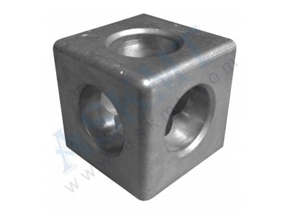 450 300 060 - Krychlová spojka 30x30/3 ALU, bez PÚ, s up. sadou S8x25 a krycím víčkem, BR-8, ASKMT-00