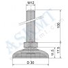 Stavitelná noha Ekonomik D 30 M12x100 - PA