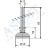 Stavitelná noha D 58 M12x85 - pozinkovaná ocel - ESD