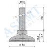 Stavitelná noha Ekonomik D 50 M10x100 - Nerez