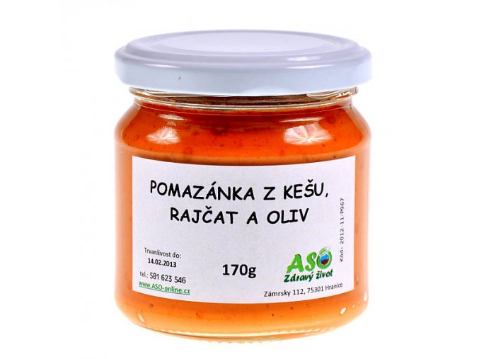 Pomazánka z kešu, rajčat, oliv 170g