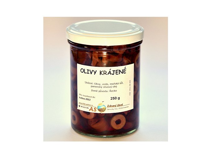 Olivy tmavé krájené v nálevu Bio 250g