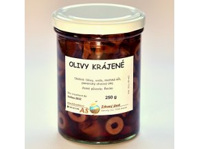 Olivy tmavé krájené v nálevu Bio 250g