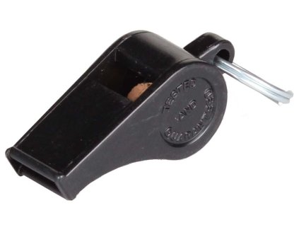 Black plastová píšťalka