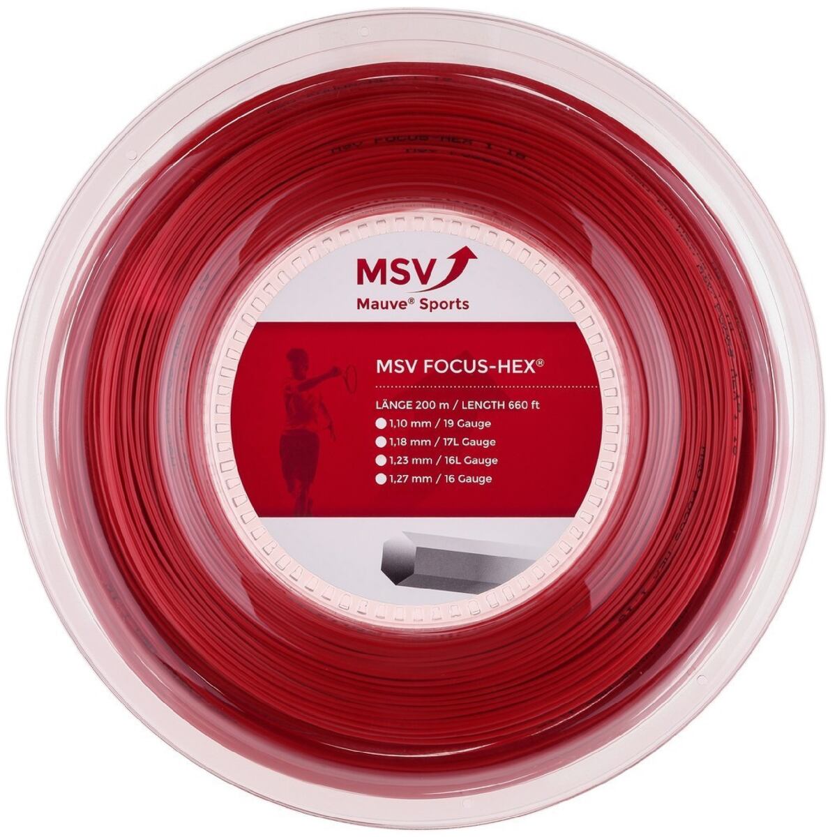 MSV Focus HEX tenisový výplet 200 m červená