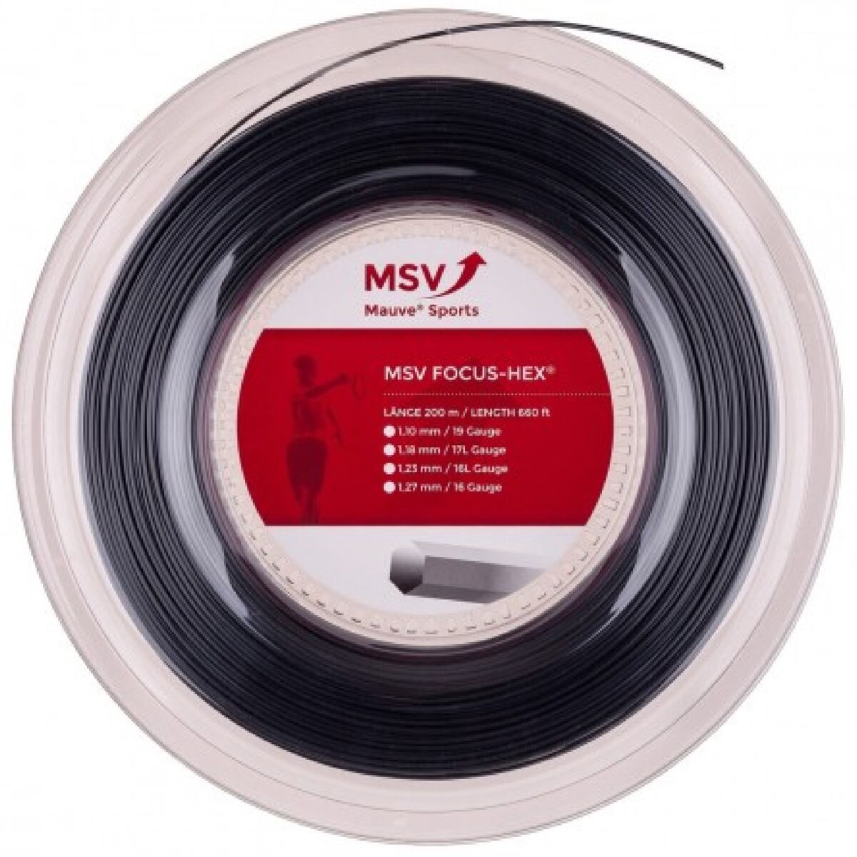 MSV Focus HEX tenisový výplet 200 m černá