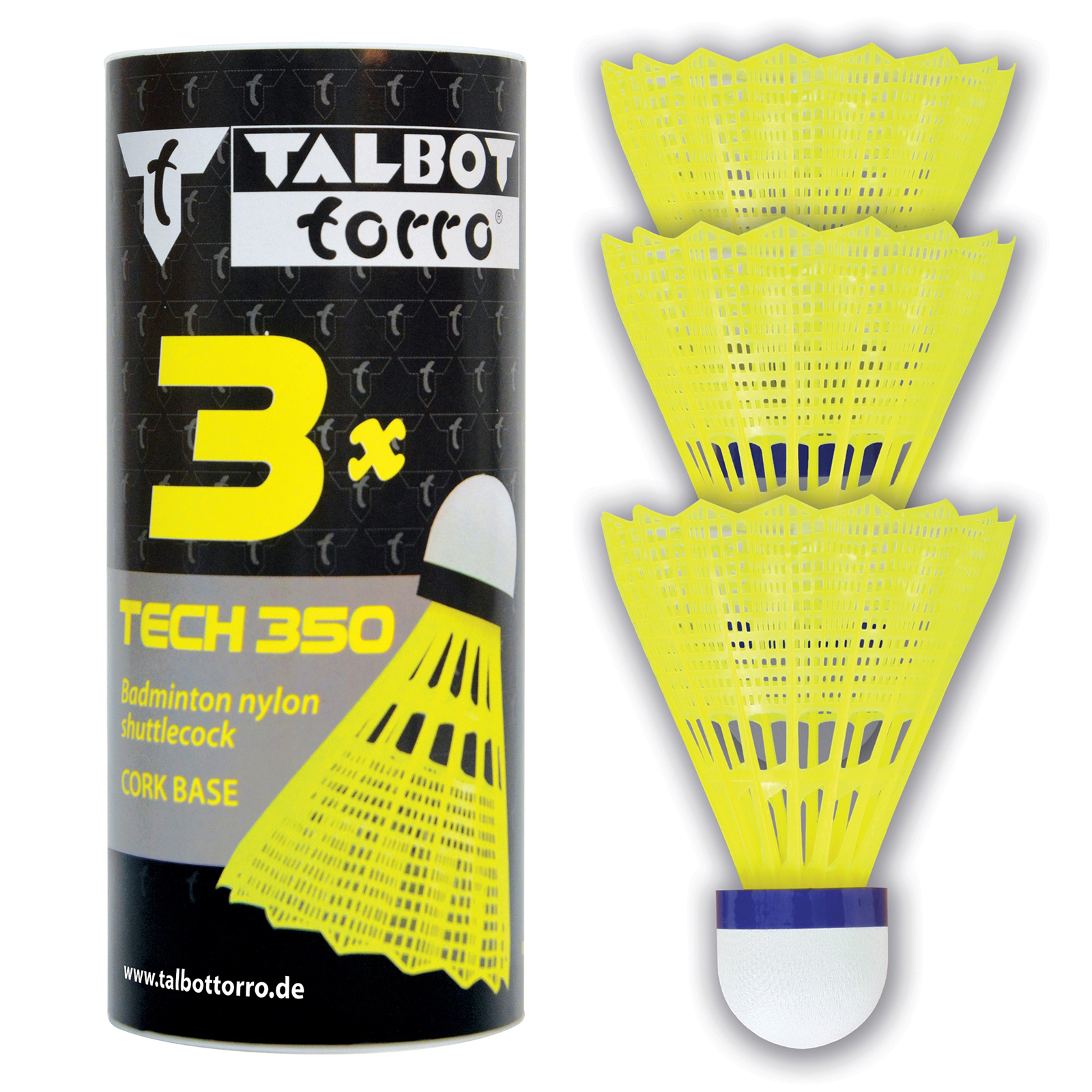 Badmintonové míčky TALBOT TORRO Tech 350 Medium 3 ks - žluté