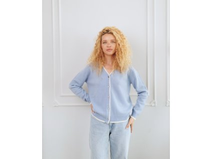 damsky vlneny kardigan s kontrastnim lemovanim a knofliky astely.store
