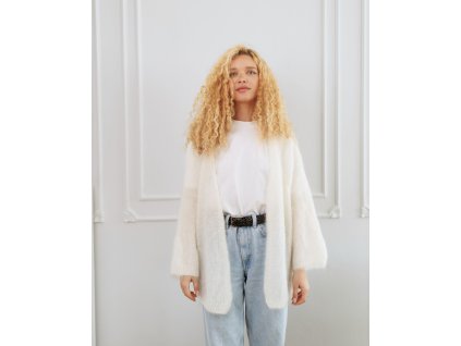 Kardigan z kid mohéru s volnou siluetou