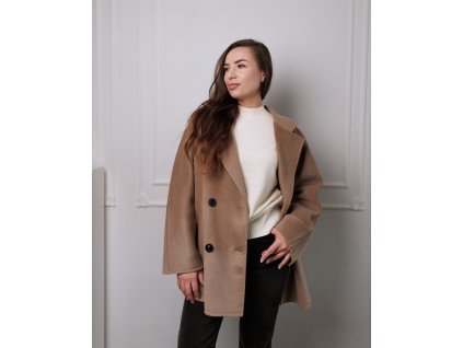 taupe damsky kabat z vlny a kasmiru italie astely.store