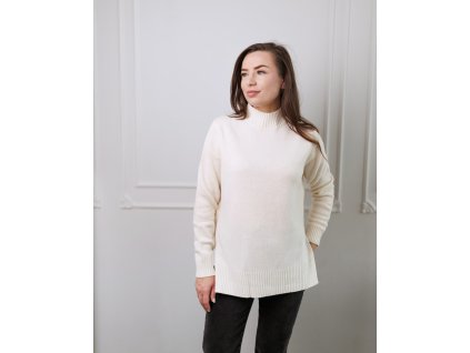 damsky svetr z ciste vlny s vysokym limcem bily astely.store