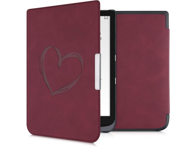 Pouzdro KW Mobile - Brushed Heart - KW5364902 - pro Pocketbook 740/741 - tmavě červené  + ZDARMA 7500 KNIH NA DVD + BALÍČKY KNIH V CENĚ 1400,-Kč + ZÁRUKA 3 ROKY