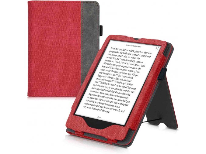 Pouzdro KW Mobile Double Leather - KW5626102 - pro Amazon Kindle Paperwhite 5 (2021) - grey, red  + ZDARMA 7500 KNIH NA DVD + BALÍČKY KNIH V CENĚ 1400,-Kč + ZÁRUKA 3 ROKY