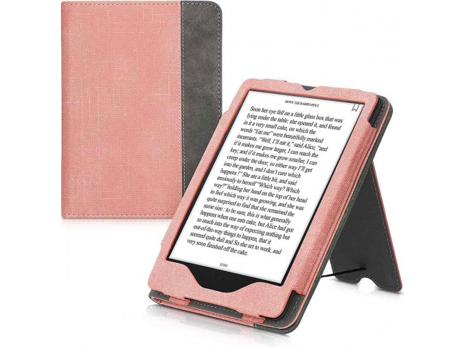 Pouzdro KW Mobile Double Leather - KW5626107 - pro Amazon Kindle Paperwhite 5 (2021) - šedá, růžová  + ZDARMA 7500 KNIH NA DVD + BALÍČKY KNIH V CENĚ 1400,-Kč + ZÁRUKA 3 ROKY