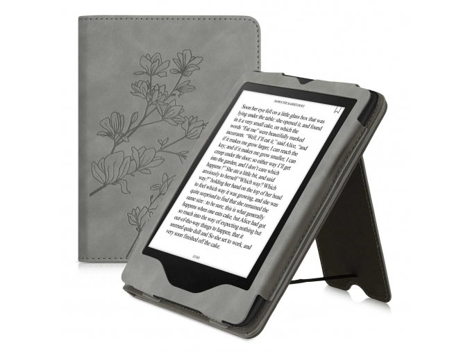 Pouzdro KW Mobile - Magnolias - KW5626208 - pro Amazon Kindle Paperwhite 5 (2021) - šedé  + ZDARMA 7500 KNIH NA DVD + BALÍČKY KNIH V CENĚ 1400,-Kč + ZÁRUKA 3 ROKY