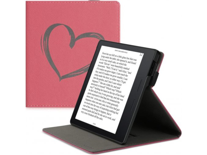 Pouzdro KW Mobile - Brushed Heart - KW4941808 - pro Amazon Kindle Oasis 2/3 - červené  + ZDARMA 7500 KNIH NA DVD + BALÍČKY KNIH V CENĚ 1400,-Kč + ZÁRUKA 3 ROKY