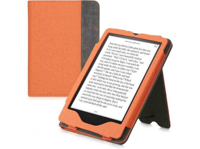 Pouzdro KW Mobile Double Leather - KW5626106 - pro Amazon Kindle Paperwhite 5 (2021) - šedá, oranžová  + ZDARMA 7500 KNIH NA DVD + BALÍČKY KNIH V CENĚ 1400,-Kč + ZÁRUKA 3 ROKY