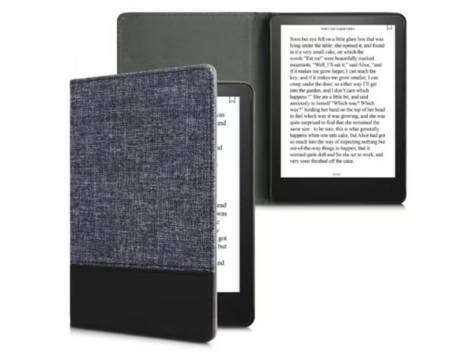 Pouzdro KW Mobile - Leather And Canvas - KW5715717 - pro Amazon Kindle Paperwhite 5 (2021) - modré, černé  + ZDARMA 7500 KNIH NA DVD + BALÍČKY KNIH V CENĚ 1400,-Kč + ZÁRUKA 3 ROKY
