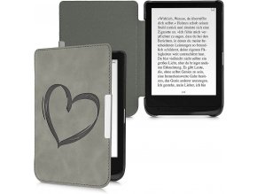 Pouzdro KW Mobile - Brushed Heart -  KW5022805 - pro Pocketbook 616/617/627/628/632/633 - šedé  + ZDARMA 7500 KNIH NA DVD + BALÍČKY KNIH V CENĚ 1400,-Kč + ZÁRUKA 3 ROKY