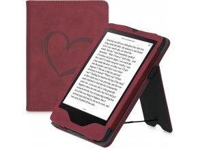 Pouzdro KW Mobile - Nubuck Brushed Heart - KW5626202 - pro Amazon Kindle Paperwhite 5 (2021) - Dark Red  + ZDARMA 7500 KNIH NA DVD + BALÍČKY KNIH V CENĚ 1400,-Kč + ZÁRUKA 3 ROKY