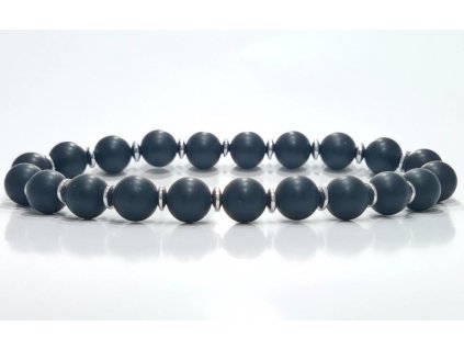 Ónix hematit férfi ásvány karkötő