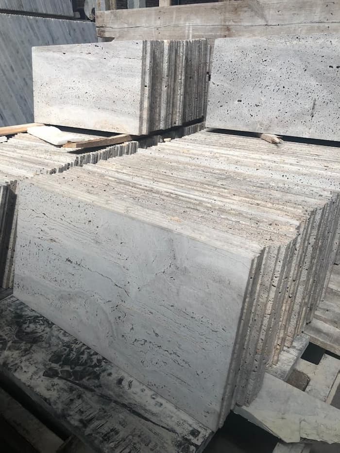 Natural beige travertine stone texture detail for wall and floor applications