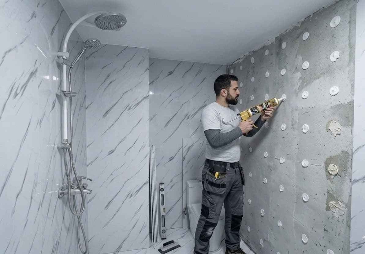 installation of PVC wall panels using adhesive step by step process