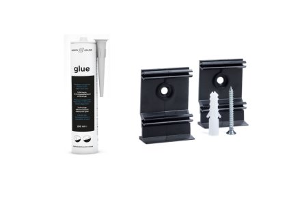 accessories to fix the Berry Alloc skirting boards to the wall - Clips + HydroPlus® Glue