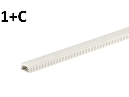 Cezar profil aluminiowy oslonka mleczna do tasmy LED aluminium 14x7mm 100cm srebrny C0 (1)
