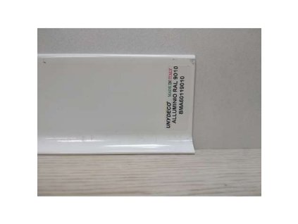 UNYDECOaluminum skirting board -BMA60119010-WHITE - POLISHED-SPARKLING-H=60mm