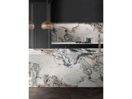 Großformatige Feinsteinzeugfliese MAKAI White – Marble Exotic | Glänzend