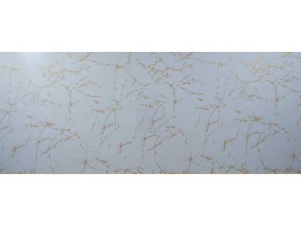 mramorovy nastenny panel z pvc biely so zlatym zilkovanim 1426 120x280