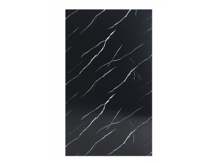 PVC panel Čierny mramor Lesklý – Luxusný obklad s bielym žilkovaním pre moderný a dramatický interiér