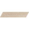 Spanische Feinsteinzeugfliese Orinoco Beige Chevron 8x40 cm in matter Holzoptik