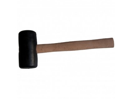 Kladivo gumené 65mm PROFI drevená násada čierne