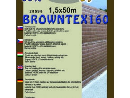 Sieť tieniaca Browntex 1,5x50m hnedá