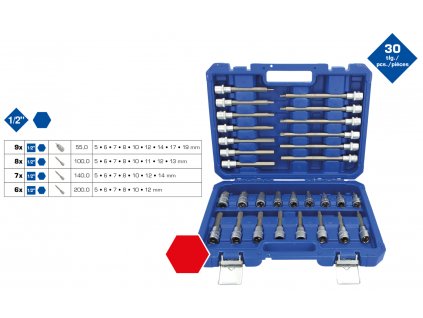 Briliant tools BT022030 1/2" súprava nástrčkových kľúčov, 30-dielna, imbusový profil