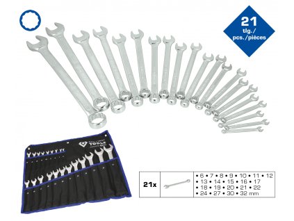 Briliant tools BT011021 Súprava prstencových a otvorených kľúčov, 21-dielna