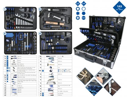 Briliant tools BT024143 Súprava univerzálnych kufríkov, 143-dielna
