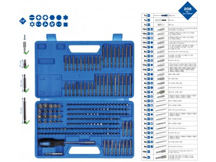 Briliant tools BT053208 Súprava bitov, 208-dielna