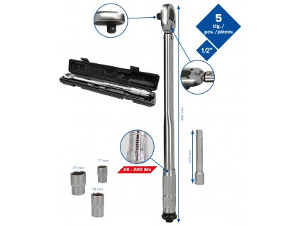 Briliant tools BT142005 Súprava momentových kľúčov, 5-dielna