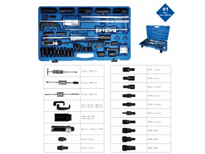 Briliant tools BT551010 Súprava sťahovákov injektorov, 41-dielna