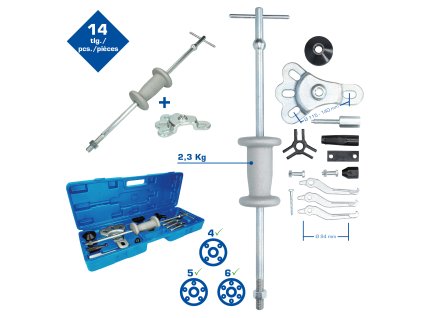 Briliant tools BT671300 Sťahovák nábojov kolies s vyhladzovacím kladivom, kovaný, 14-dielny