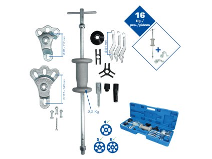 Briliant tools BT671350 Sťahovák nábojov kolies s vyhladzovacím kladivom, kovaný, 16-dielny