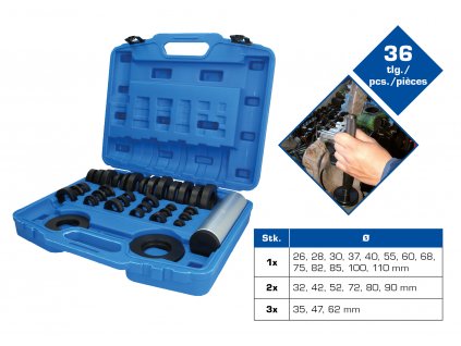 Briliant tools BT671750 Súprava na zatĺkanie ložísk, nylon, 36-dielna