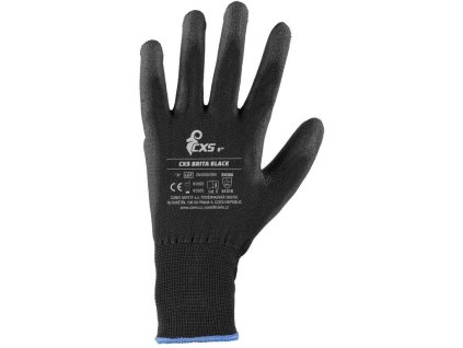 Rukavice CXS BRITA BLACK, máčané v polyuretáne (Veľkosť 09)